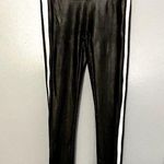 Spanx Black Faux Leather Side Stripe Tummy Control High Rise Leggings S Photo 1