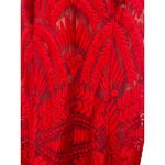 Bardot  Embroidered Lace Mesh Lipstick Red Sleeveless V-Neck‎ Cocktail Dress 6 Photo 6