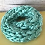 infinity Handknit Scarf teal Photo 0
