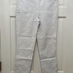 Tribal Pull On Crispy White Skinny Cut Pants w/ Crochet Ankles Photo 0