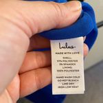 Lulus Chic Sensibility Cobalt Blue Satin Jacquard Pleated Midi cocktail Dress Photo 9