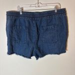 Loft  Denim Drawstring Frayed Hem Shorts Size XL Photo 1