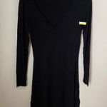 BP Dress Long Sleeve V-Neck Mini Black Solid Casual Neutral Photo 1