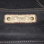 Fossil Black Micro Bag Shoulder Bag Purse With Paisley Design Inside Photo 5