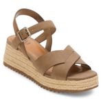 a.n.a Womens Eloise Wedge Sandals size 7.5 in Porcini Taupe Raffia Heel NWT Photo 0