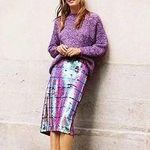 Anthropologie Raga Rita Sweater Purple Metallic Knit Crewneck Size X-Small XS Photo 0