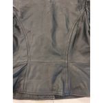 Vintage Dark Green Leather Jacket Button‎ Front Fitted Lined Cropped I.E. Y2K Pink Size L Photo 7