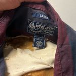 American Rag LG burgundy plaid navy blue cotton button up top Photo 1