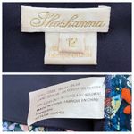 Shoshanna 100% Silk Blue Colorful Floral Asymmetrical Fairy Midi Dress Large 12 Photo 10