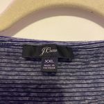 J.Crew Navy & White Striped Split-Neck Cotton T Shirt XXL EUC Photo 5