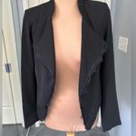 Anthropologie Elevenses Black Crop Eyelash Trim Blazer Jacket Photo 0