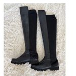 Donald Pliner Black Over the Knee Boots Lug Sole Thigh High Stretch Boots 6.5 Photo 1