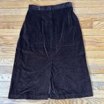 Vintage deep brown velvet skirt with front slit 1970s style zipper size 11 Photo 0