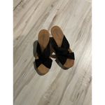 Toms Serena Cork Wedge Sandal platform heel black size 5.5 Photo 2