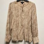 Simply Vera, Vera Wang Simply Vera Vera Wang Womens XL Pleated Split Neck Top Blouse Plus Beige Photo 0