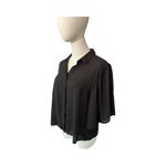 ASOS NWT  Black Flutter Sleeve Blouse | US Size 10 | Button Front Photo 3