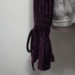 Listicle Grey Long Sleeve Purple Pleated Velvet Sleeve Detail Top Size Small Photo 2