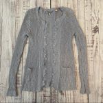 Anthropologie  Knitted and Knotted Ribbed Lace Front Cardigan. Size Small. EUC Photo 7