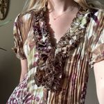 Dress Barn Ruffled Animal Print Blouse Photo 5