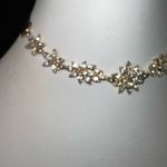 Gold Tone and Crystal Velvet Ribbon Tie Choker Photo 2