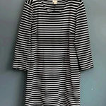 J.Crew navy blue and white striped sweater dress women’s size M 97% cotton Photo 0