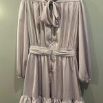 Entro  High Neck Bow Back Long Sleeve Ruffle Hem Dress Photo 2