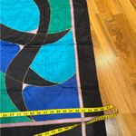 Abstract pattern‎ vintage scarf blue green purple accessory purse Luxe Photo 5