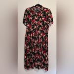 CHAPS  Flowy Floral Button Front Shirt Fit & Flare Cottagecore Dress Sz XL EUC Photo 1