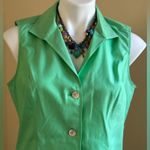Foxcroft  Green Pearl Button Down Collard sleeves Blouse SZ 8  In Great Condition Photo 5