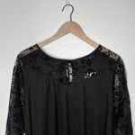 Beldini Belldini black mix media sheer sleeve romantic lace goth long sleeve top 2X Photo 2