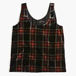 J.CREW Stewart Tartan Plaid Velvet Tank Top Shell Women's Photo 14