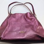 Coach  Hallie Pebble Leather Shoulder Bag Metallic Berry F80271 Hobo Redefined Photo 0