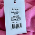 Showpo NEW  Kiandra Wrap Mini Skirt Womens Sz 10 Pink Knot Detail‎ Side Zip Lined Photo 11