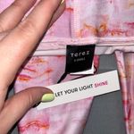 Terez  Leggings Rose Quartz Marble Capri Leggings High Rise Pink Orange XS NWT Photo 3