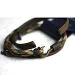 American Eagle NWT  3pc Brass Tone/Leather/Camo Cord 5" Unisex Bangle Bracelet Photo 2