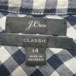 J.Crew Classic Womens Shirt Blue Gingham Print Button Front Long Sleeve Size 14 Photo 1