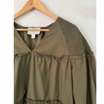 Anthropologie NWT Mare Mare Renee Smocked Tunic Green Blouse Size MP Photo 4
