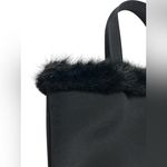 Lancôme Maribou | Faux Fur Trim Tote Bag Black Photo 2