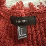 Forever 21 Knotted Fringe Crop Knit Sweater Rust Red Size Small Photo 4