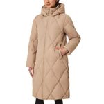 Mondetta Women's Long Diamond Quilted Parka Down Fill Tan size large Photo 3