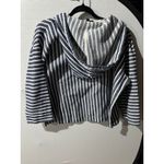 J.Crew  Striped‎ Hoodie Pullover Blue White Drawstring V Neck Pouch Pocket XL Photo 6