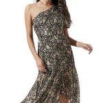 ASTR  the Label Women Black Ivory Santorini Floral One Shoulder Midi Dress Size M Photo 0