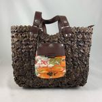 Dk brown weaves oriental watercolor tote bag Photo 3