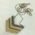 J.Crew MADEWELL ARROWSTACK Statement Necklace Goldtone Chain Chevron Arrow 28" Photo 4