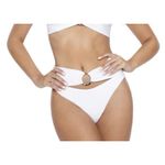 PilyQ New.  water lily high waist ring bikini bottom. Small. Retails $80 Photo 4