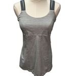 Lululemon  Active Strength Tank Womens 8‎ Ghost Blurred Grey Mini Stripe / Coal Photo 0