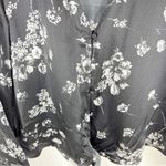 Cami NYC  Lila Tie Detail Floral Silk Blouse Long Sleeve Black Small S Photo 4
