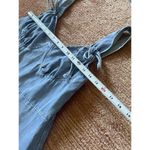Denim Blue Sleeveless Mini Dress With Ruffle Hem and Tie Straps Blue Size M Photo 2