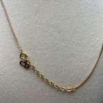 Christian Dior Vintage Crystal Ribbon CD Pendant Necklace Photo 3