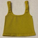 Free People NEW! HAPPINESS RUNS SQUARE NECK Ribbed Crop Top XS/S Gold Green Photo 0